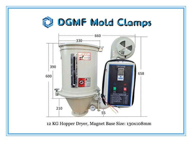 DGMF Mold Clamps Co., Ltd - 12 KG Standard Hopper Dryer Injection Molding Size