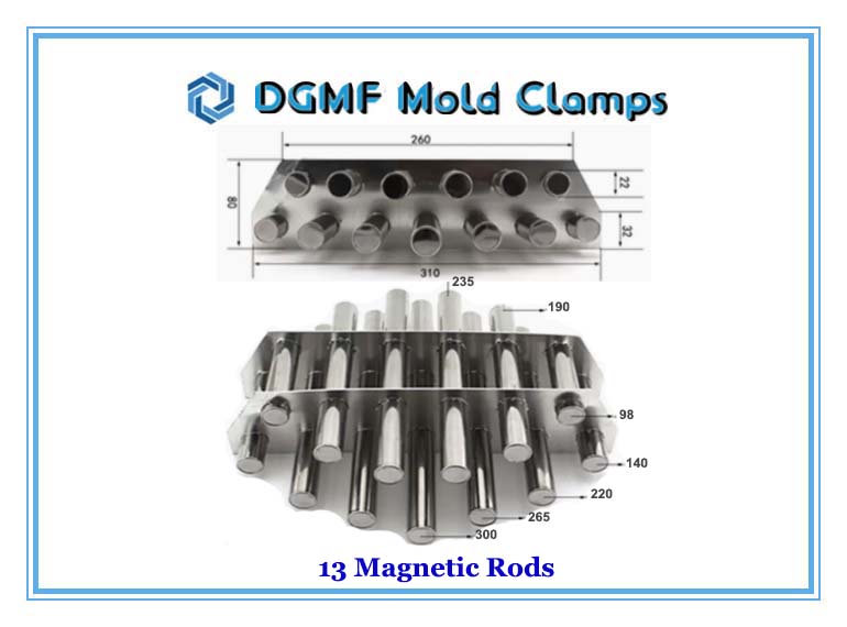 DGMF Mold Clamps Co., Ltd - 13 Magnetic Rods Magnetic Grate Separator for Hopper Dyrer Size