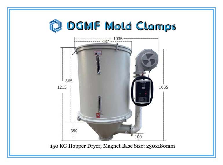 DGMF Mold Clamps Co., Ltd - 150 KG Standard Hopper Dryer Injection Molding Size