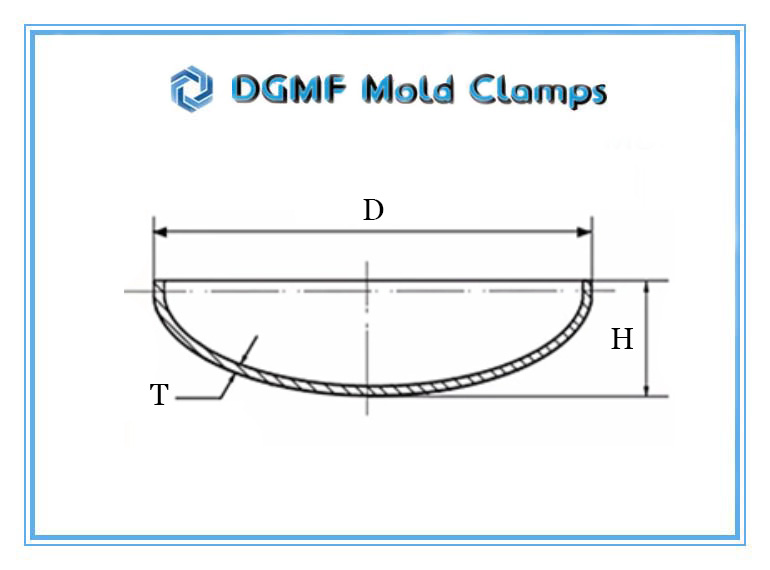 DGMF Mold Clamps Co., Ltd - 2:1 Ellipsoidal Head Dimensions Drawing