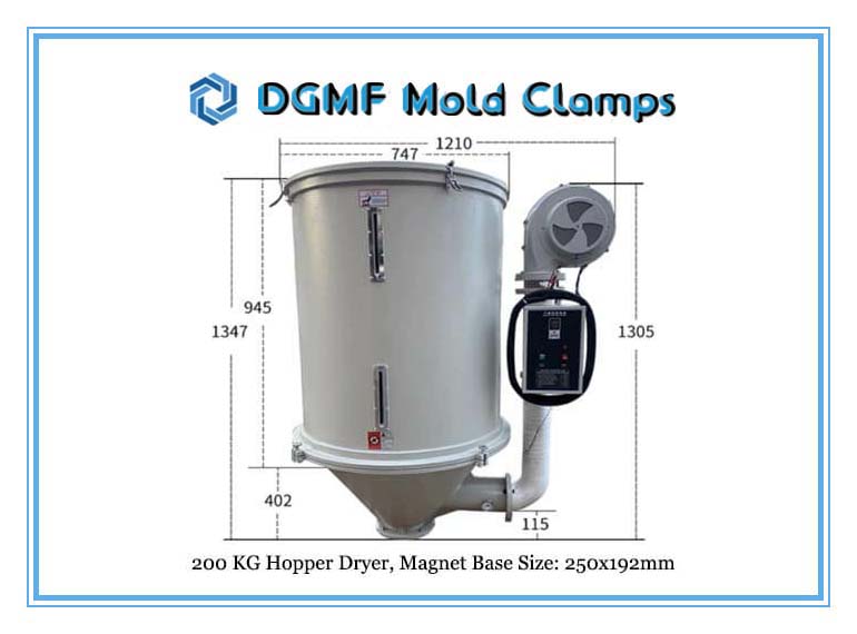 DGMF Mold Clamps Co., Ltd - 200 KG Standard Hopper Dryer Injection Molding Size