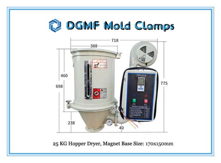 DGMF Mold Clamps Co., Ltd - 25 KG Standard Hopper Dryer Injection Molding Size