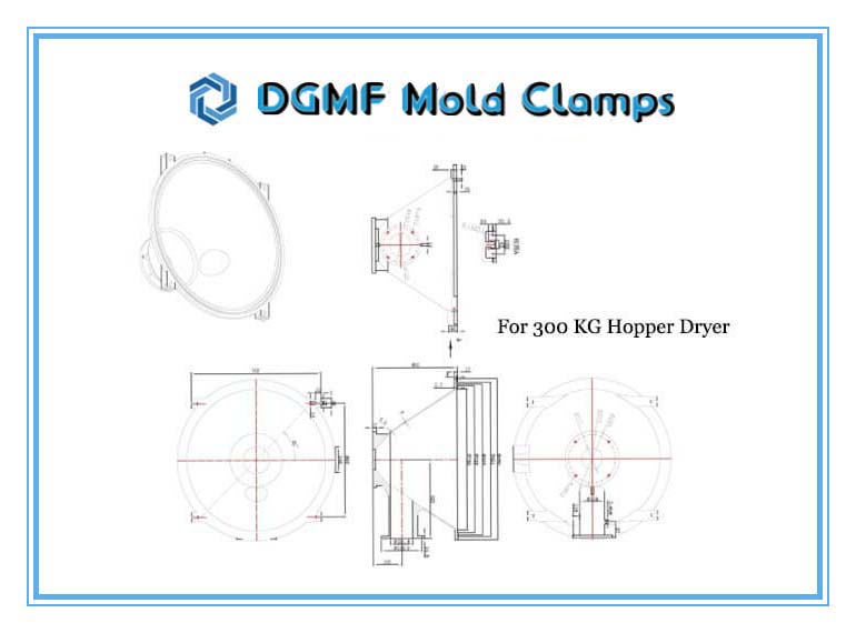 DGMF Mold Clamps Co., Ltd - 300KG Hopper Dryer Shade Separator Aluminum Cone Size