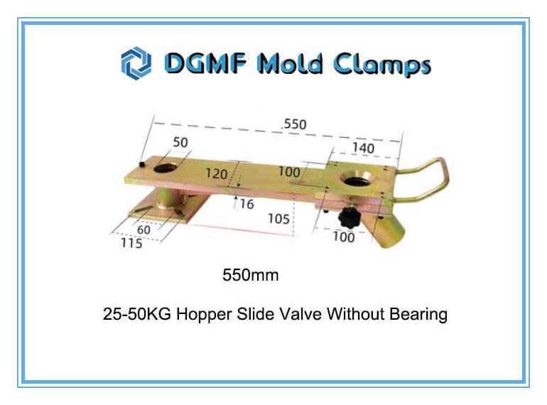 DGMF Mold Clamps Co., Ltd - 550mm 20-50KG Manual Slide Gate Valve for Hopper With No Bearing