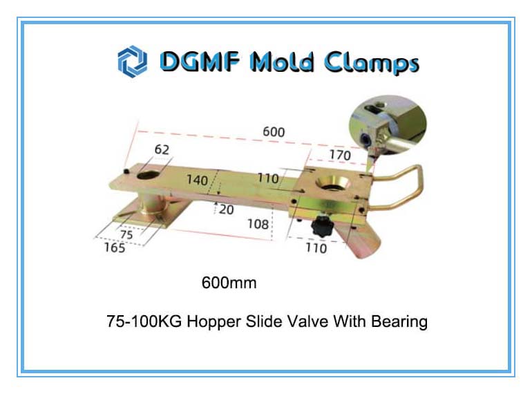 DGMF Mold Clamps Co., Ltd - 600mm 75-100KG Hopper Slide Valve Gate With Bearings