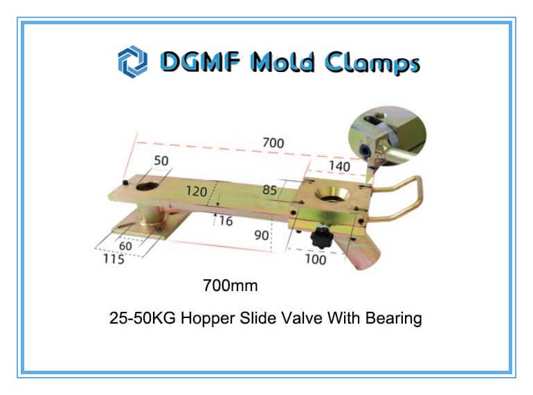 DGMF Mold Clamps Co., Ltd - 700mm Extra-Long 20-50KG Hopper Slide Valve With Bearings