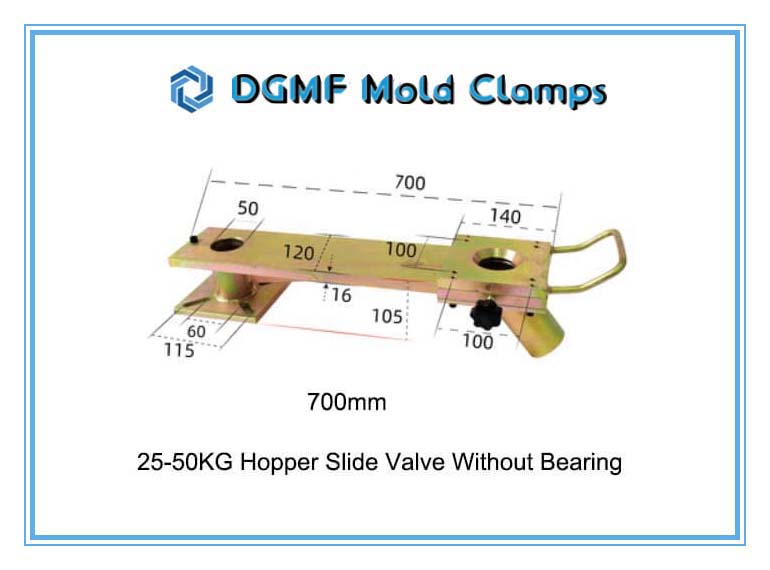 DGMF Mold Clamps Co., Ltd - 700mm Extra-long 20-50KG Manual Handling Slide Valve for Hopper With No Bearing