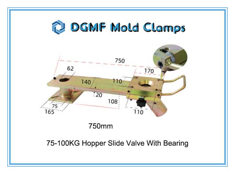 DGMF Mold Clamps Co., Ltd - 750mm Extra-long 75-100KG Mechanical Hopper Slide Gate Valve With Bearings