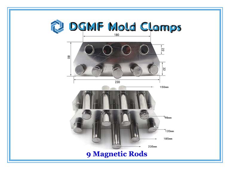 DGMF Mold Clamps Co., Ltd - 9 Magnetic Rods Magnetic Grate Separator for Hopper Dyrer Size