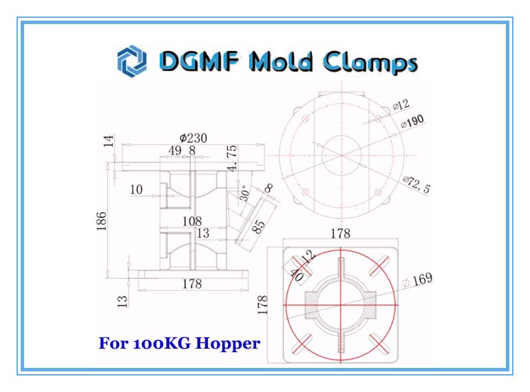 DGMF Mold Clamps Co., Ltd - Aluminum Magnet Base for 100KG Hopper Dryer Injection Molding Machine