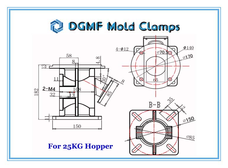 DGMF Mold Clamps Co., Ltd - Aluminum Magnet Base for 25KG Hopper Dryer Injection Molding Machine