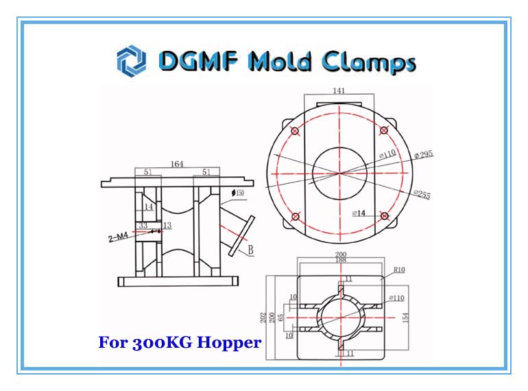 DGMF Mold Clamps Co., Ltd - Aluminum Magnet Base for 300KG Hopper Dryer Injection Molding Machine