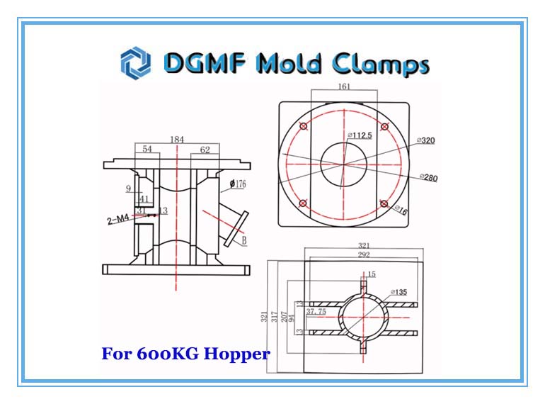 DGMF Mold Clamps Co., Ltd - Aluminum Magnet Base for 600KG Hopper Dryer Injection Molding Machine