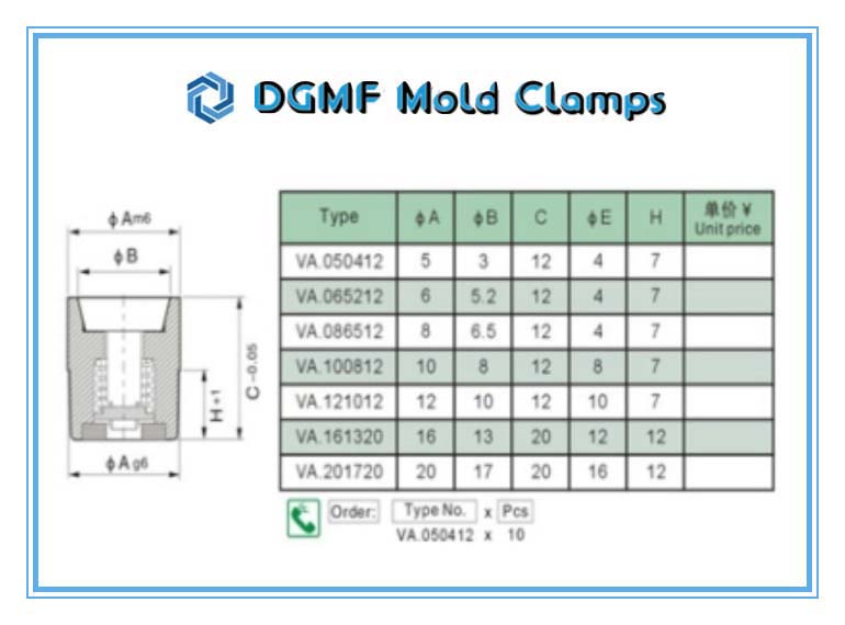 DGMF Mold Clamps Co., Ltd - Cumsa Standard DGMF Air Poppet Valve Specifications