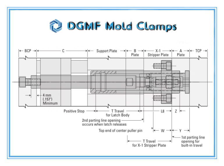 DGMF Mold Clamps Co., Ltd - DKL Internal Latch Lock Assembly Drawing