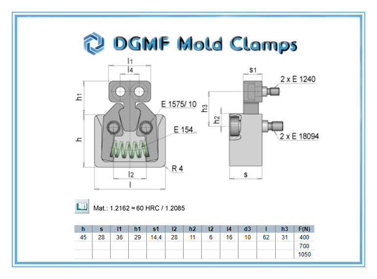 DGMF Mold Clamps Co., Ltd - E 1809 Claw puller Mold Making Latch Device Drawing