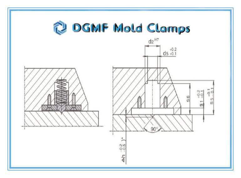 DGMF Mold Clamps Co., Ltd - E3044 Slide Stopper Device With Retainer Plate Installation