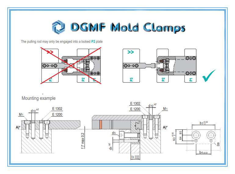 DGMF Mold Clamps Co., Ltd - Flat Latch Locking Unit E 1820 Latch Device Installation