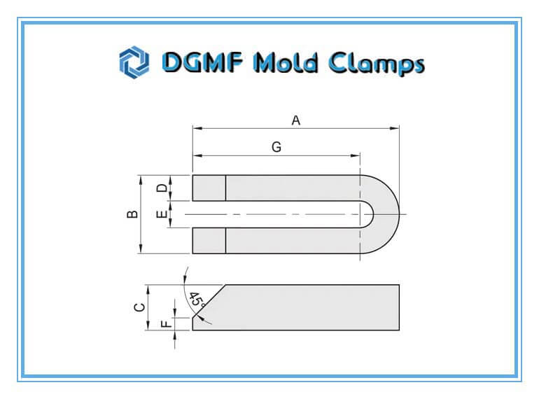 DGMF Mold Clamps Co., Ltd - Forged U-Type Clamp Drawing