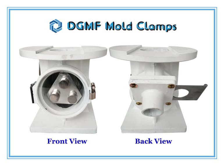 DGMF Mold Clamps Co., Ltd - Front and Back Views of the Magnet Base Mounts for Hopper Dryer