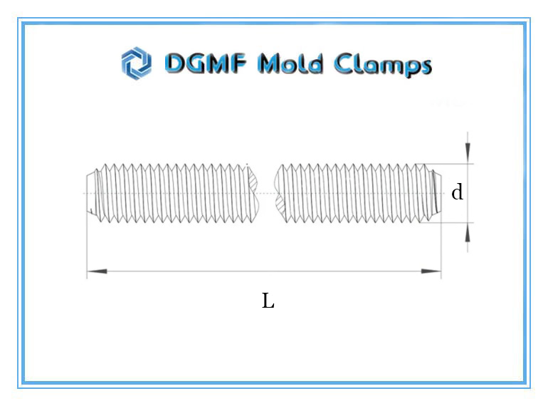 DGMF Mold Clamps Co., Ltd - Fully Threaded Rods 1-Meter Long Drawing