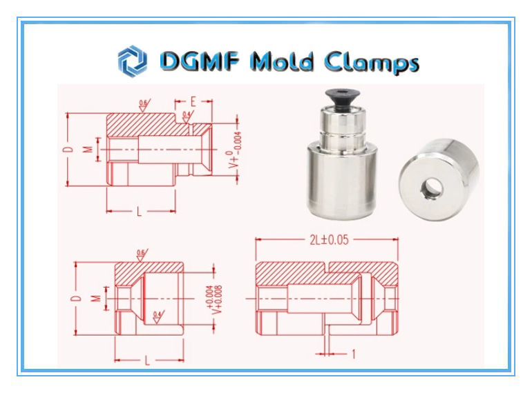 DGMF Mold Clamps Co., Ltd - High-precision Mold Accessory Straight Tapered Round Interlock With Bolt B2-Type Drawing