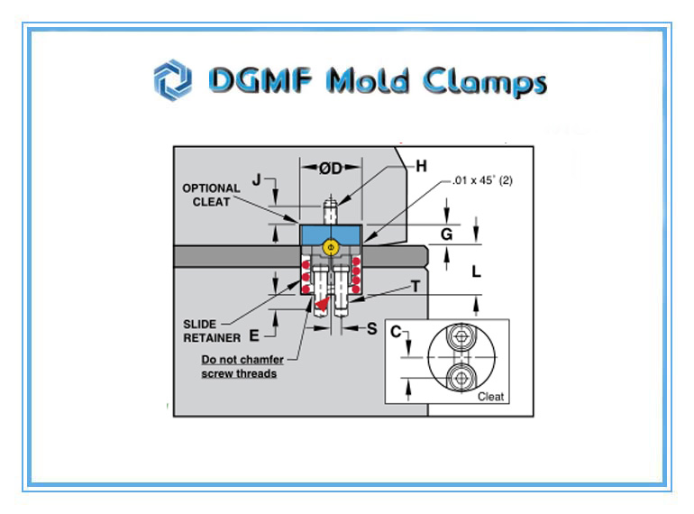 DGMF Mold Clamps Co., Ltd Inch Standard Slide Retainer SRT and SRT Cheat Drawing