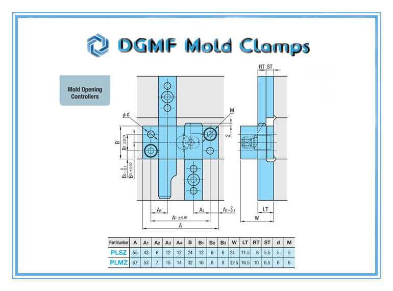 DGMF Mold Clamps Co., Ltd - Injection Mold Component PLSZ Latch Pull PLMZ Parting Lock Set Mold Opening Controllers