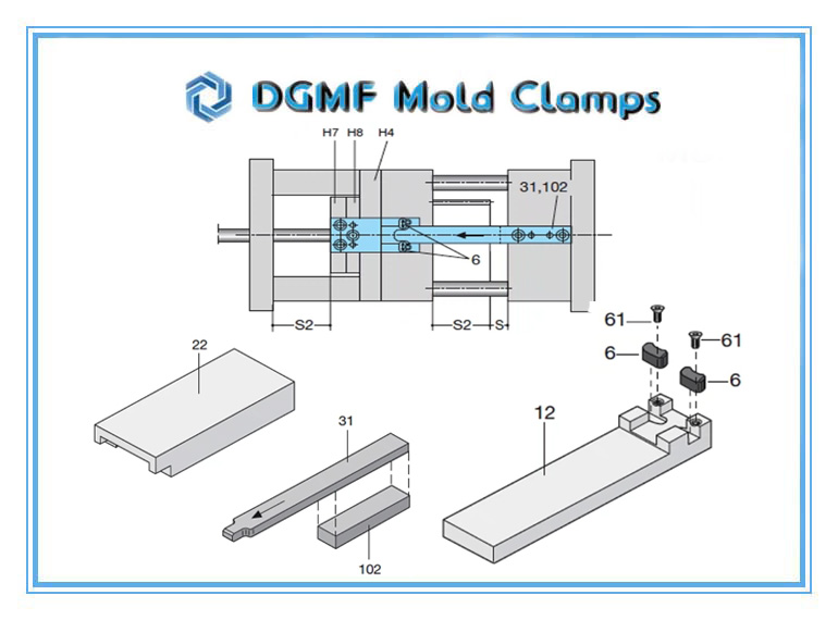 DGMF Mold Clamps Co., Ltd - Injection Mold Component z7 Latch Lock Breakdown