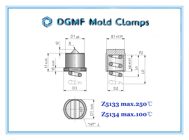 DGMF Mold Clamps Co., Ltd - Injection Molding Component Z5133 Z5134 Slide Retainer Slider Holding Device Drawing