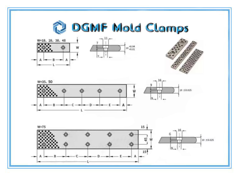 DGMF Mold Clamps Co., Ltd - JSP Series Self-Lubricating Bronze Wear Plate Drawing