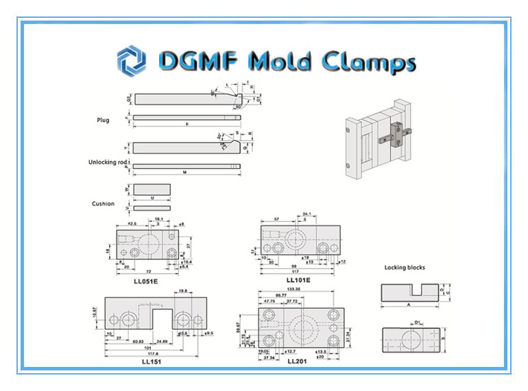 DGMF Mold Clamps Co., Ltd - Jiffy Latch Lock LL-050 051 101 151 201 Drawing