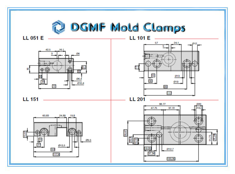 DGMF Mold Clamps Co., Ltd - Jiffy Latch Lock LL 051 101 151 201 Drawing