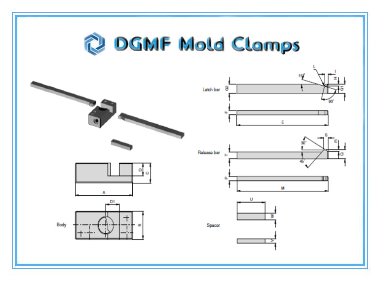 DGMF Mold Clamps Co., Ltd - Jiffy Latch Lock LL050 051 101 151 201 Drawing