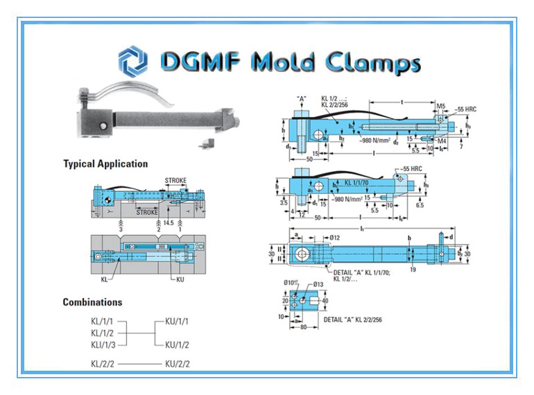 DGMF Mold Clamps Co., Ltd - KL and KU Combinations Typical Applications