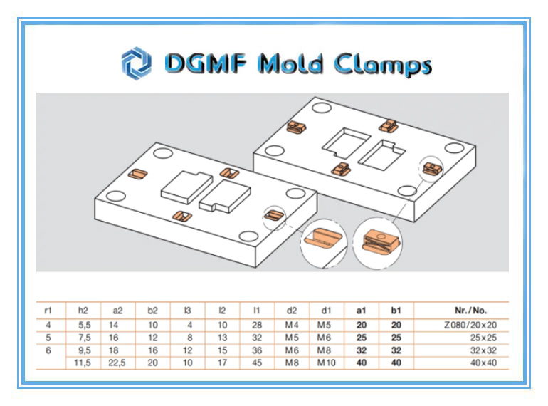 DGMF Mold Clamps Co., Ltd - Locating Unit Z08 Rectangular Block for Plastic Mold Specifications