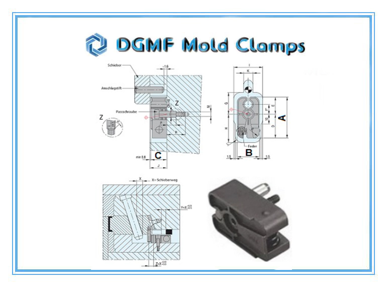 DGMF Mold Clamps Co., Ltd - MRT Slide Retainer Assemblies Size and Installation