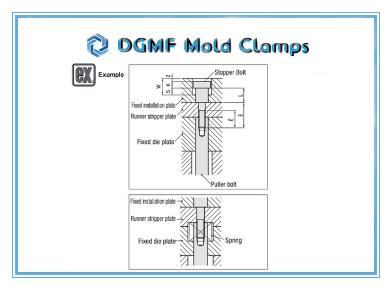 DGMF Mold Clamps Co., Ltd - Male Thread Stop Bolt Use Example