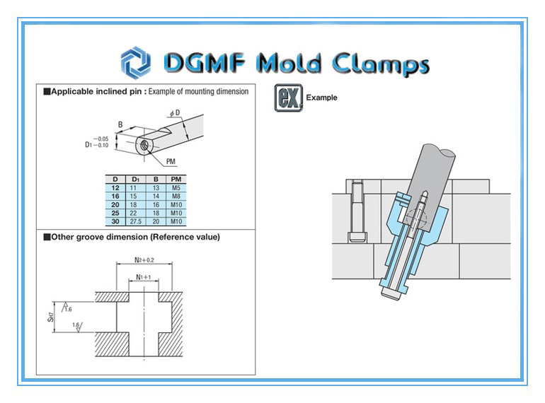 DGMF Mold Clamps Co., Ltd - Oil-Free Slide Core Guide Parts for Injection Mold Installation