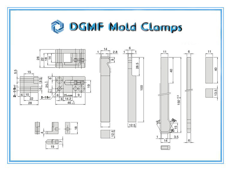 DGMF Mold Clamps Co., Ltd - PLSW Parting Line Lock Set Latch Device Drawing