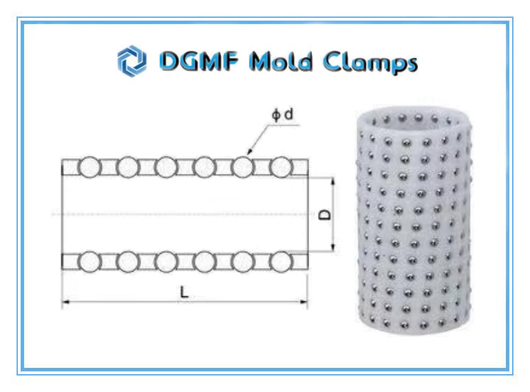 DGMF Mold Clamps Co., Ltd - POMBT Series Plastic Bushing Ball Bearing Cage Drawing