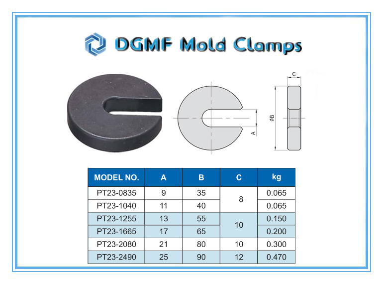 DGMF Mold Clamps Co., Ltd - PT23 C-type Washer Drawing and Specifications