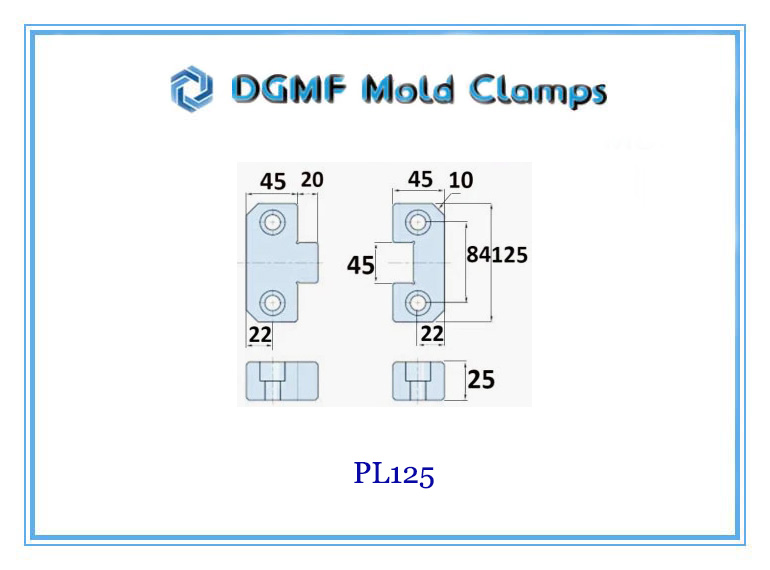 DGMF Mold Clamps Co., Ltd - Parting Line Positioning Component Side Lock PL125 Size