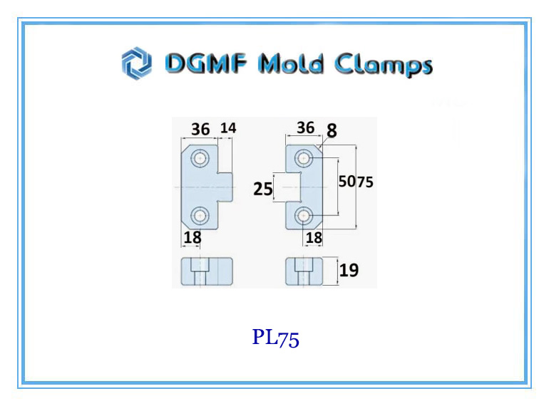 DGMF Mold Clamps Co., Ltd - Parting Line Positioning Component Side Lock PL75 Size