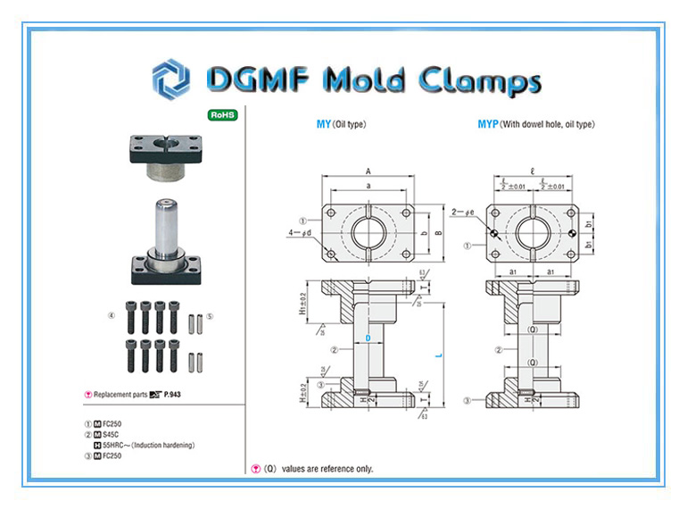 DGMF Mold Clamps Co., Ltd - Plain Guide Post Set MY MYP Drawing