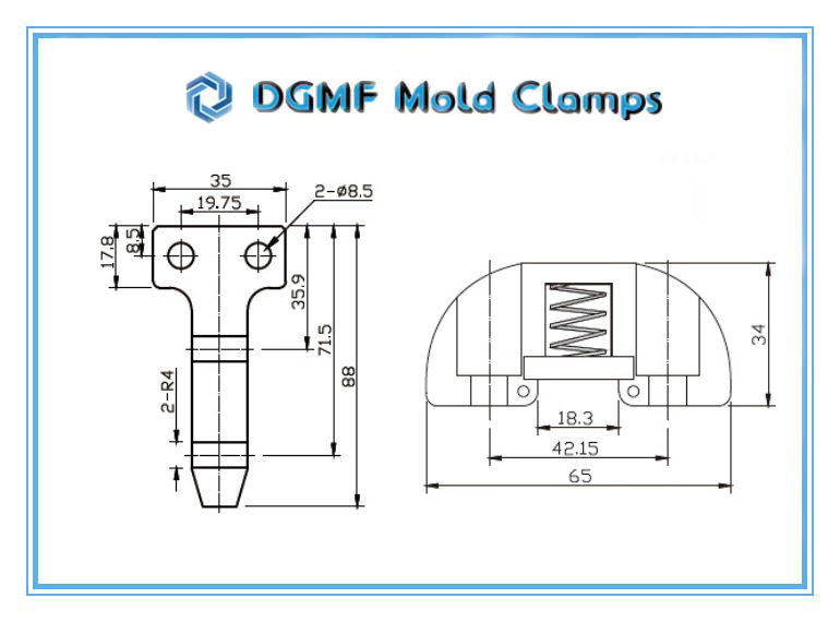 DGMF Mold Clamps Co., Ltd - Plastic Injection Mold Latch Lock Unit DTP-06 Drawing