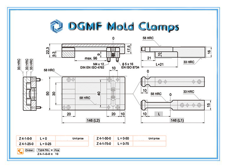 DGMF Mold Clamps Co., Ltd - Plastic Injection Mold Latch Lock Z4-1 Drawing