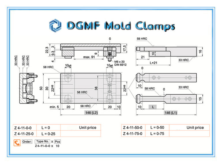 DGMF Mold Clamps Co., Ltd - Plastic Injection Mold Latch Lock Z4-11 Drawing