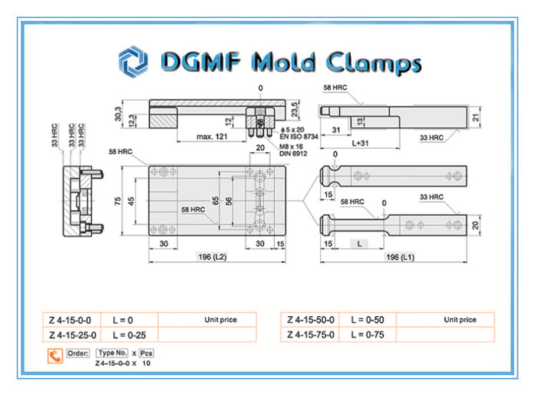 DGMF Mold Clamps Co., Ltd - Plastic Injection Mold Latch Lock Z4-14 Drawing