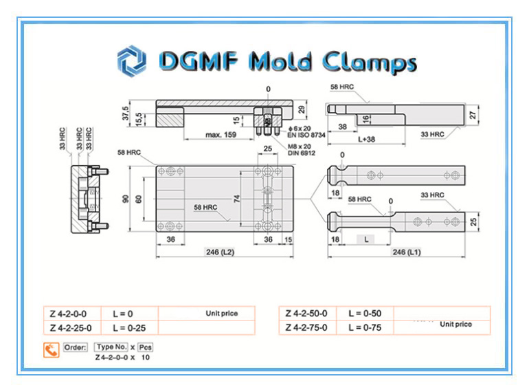 DGMF Mold Clamps Co., Ltd - Plastic Injection Mold Latch Lock Z4-2 Drawing